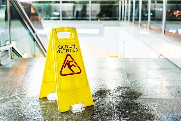 Wet floor caution sign
