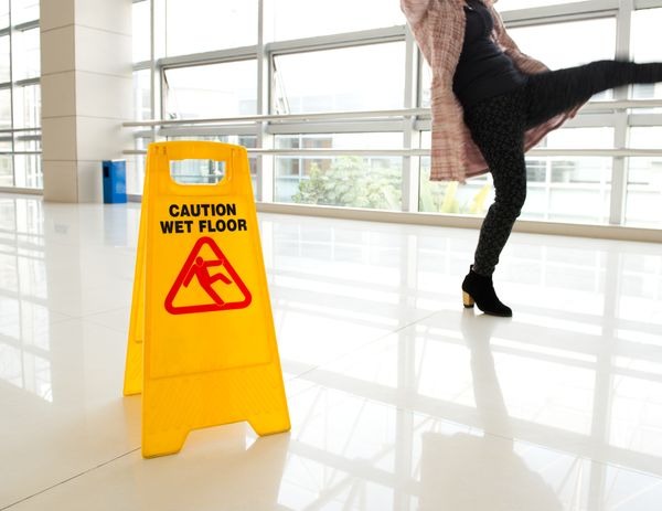 Wet floor caution sign